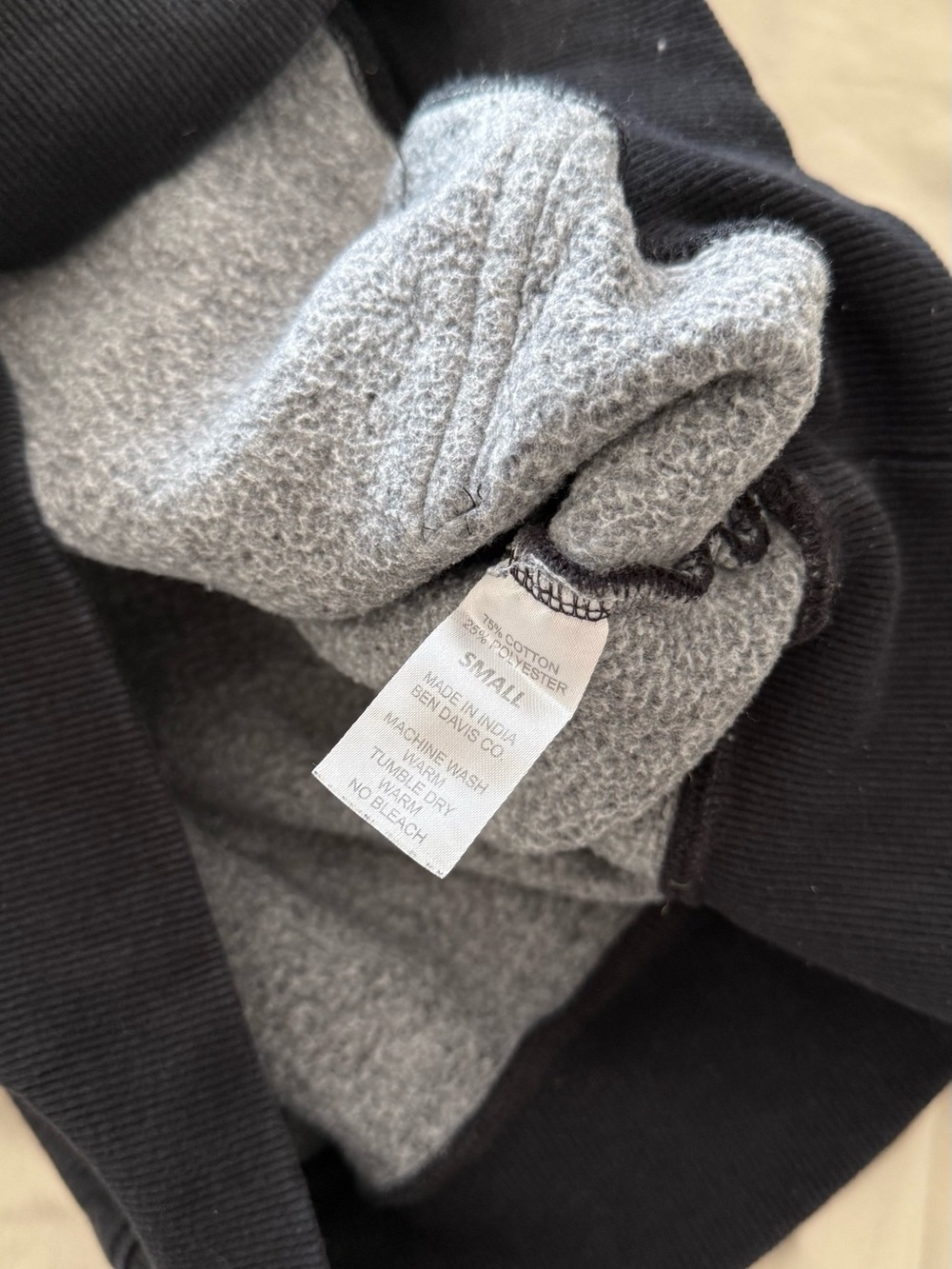 Ben Davis Heavyweight Pullover Workwear Hoodie Black - Picture 5 of 5